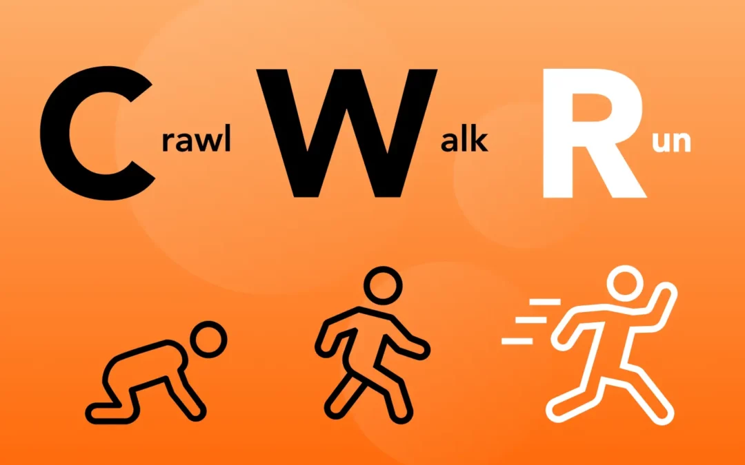 person running with Run spelled out.