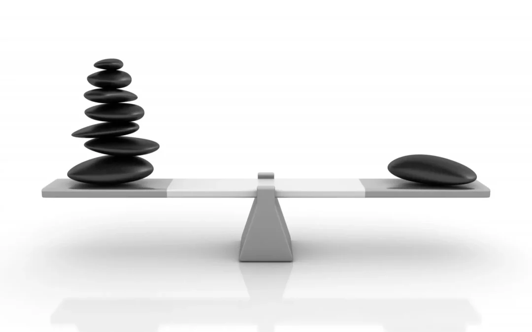 scale with one rock and a pile of rock indicating when is a single page website more important