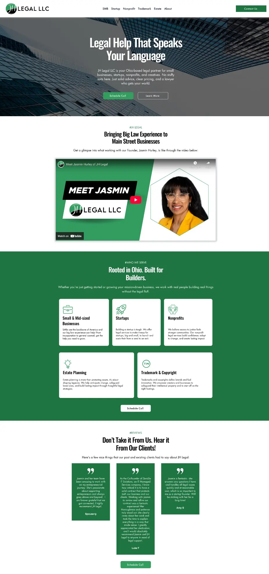 first half of the jhlegal.com website