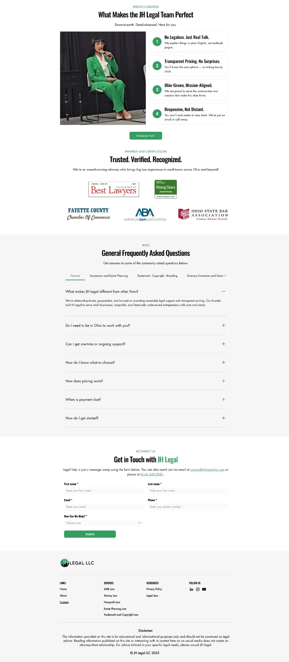 second half of jhlegalohio.com website