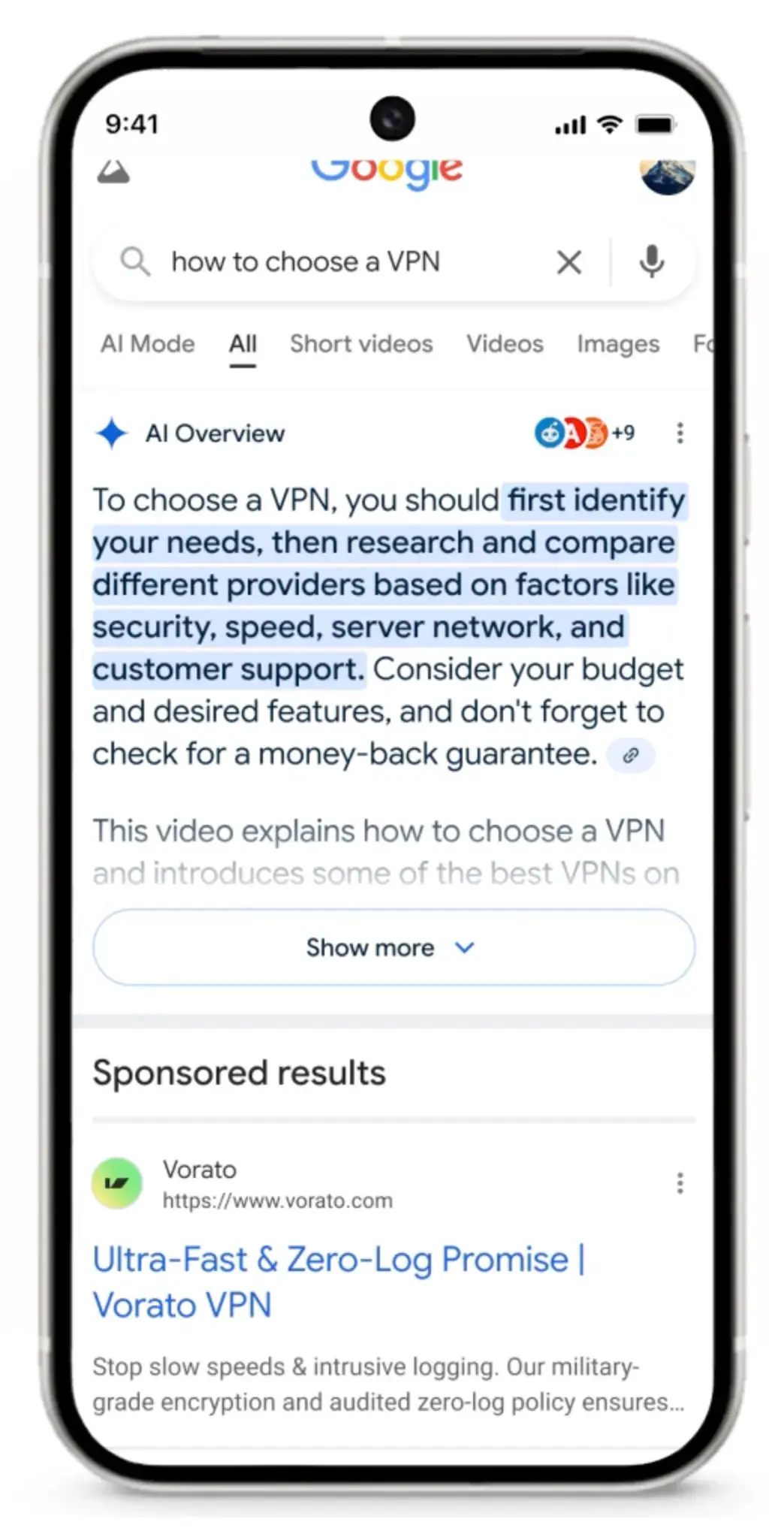 google sponsored ads displayed alongside ai overview on search results page