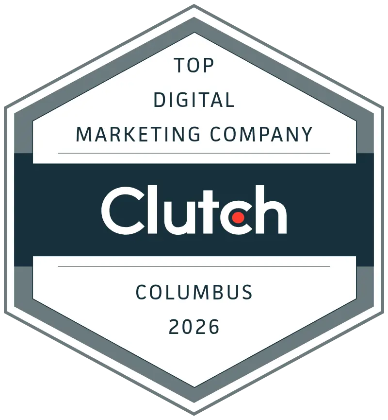 top clutch digital marketing company columbus 2026 award badge
