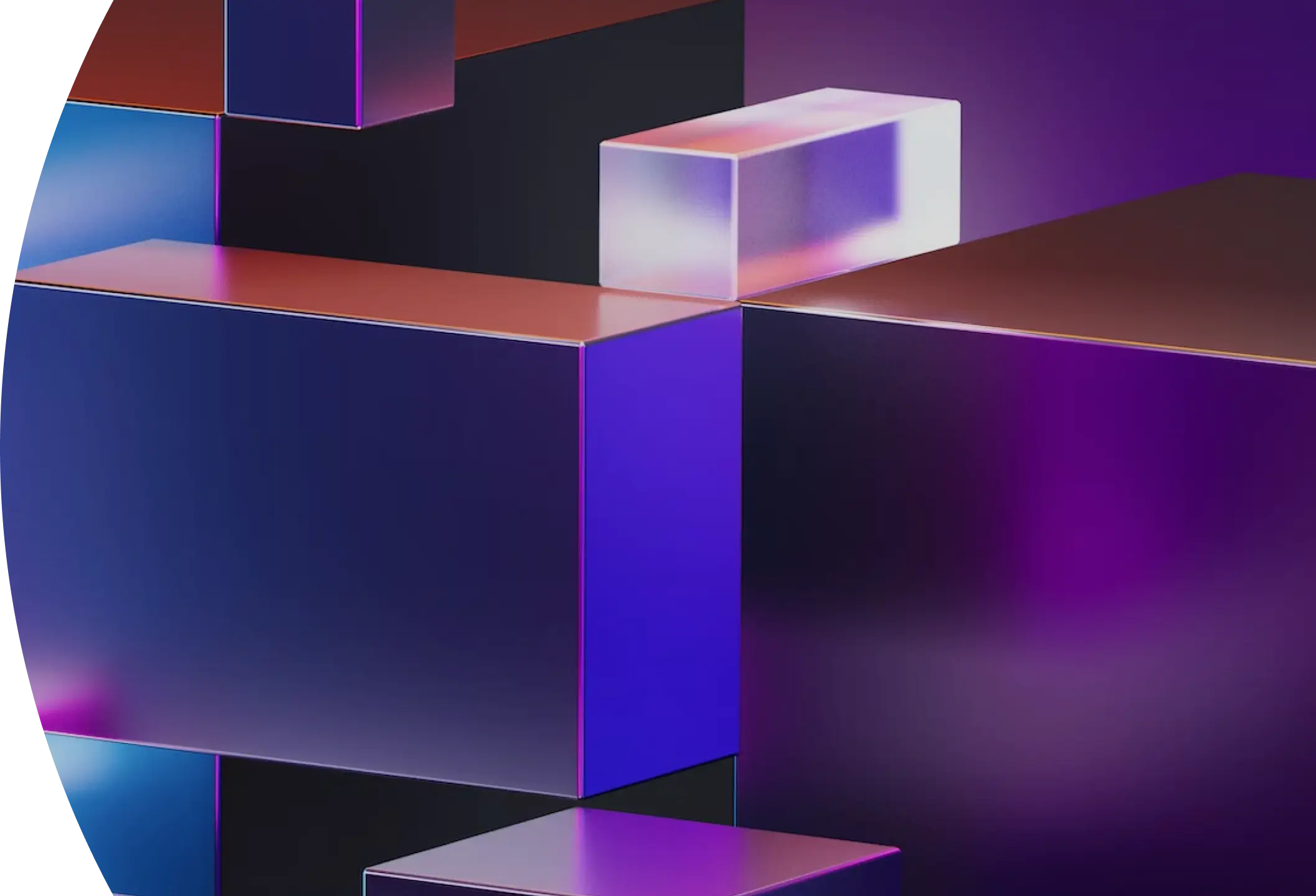 web-design-bg 3d blocks with different gradients.